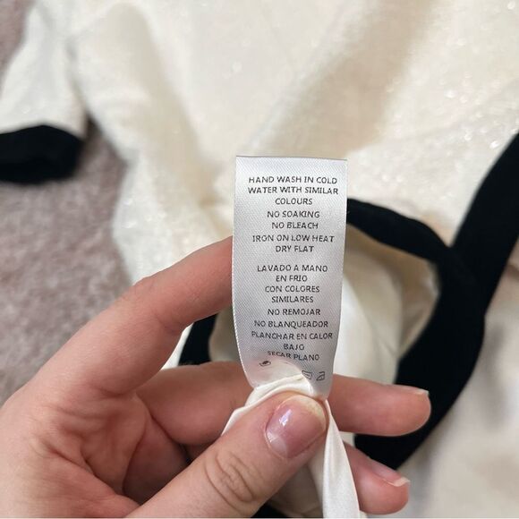 MABLE Tweed Mini Dress with Rhinestone Buttons - Picture 9 of 14